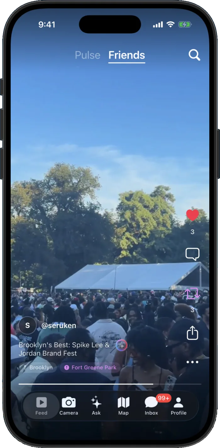 The Cohlta Friends feed showing a clip from someone you follow